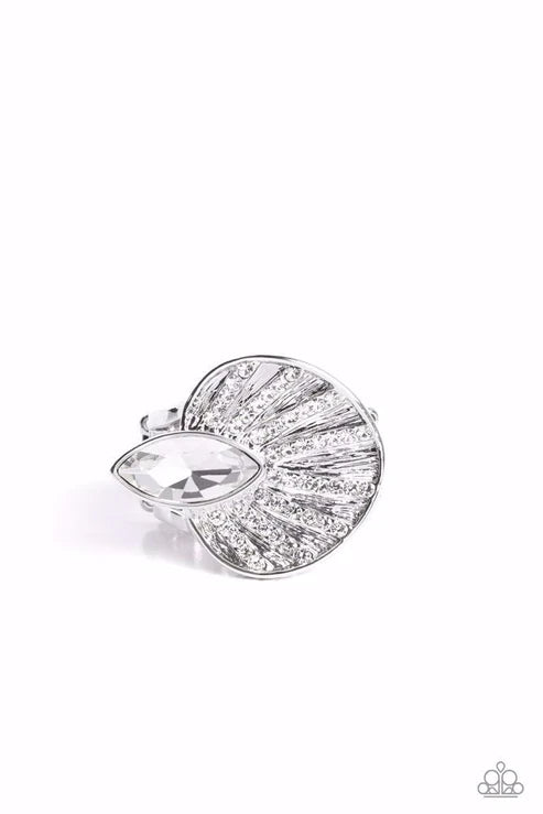 Fan Dance Dazzle White Ring - Jewelry by Bretta