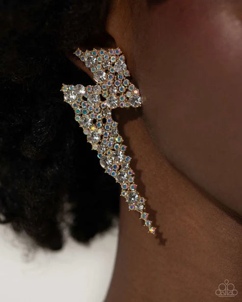 Electric Effulgence Gold Post Earrings - Jewelry by Bretta