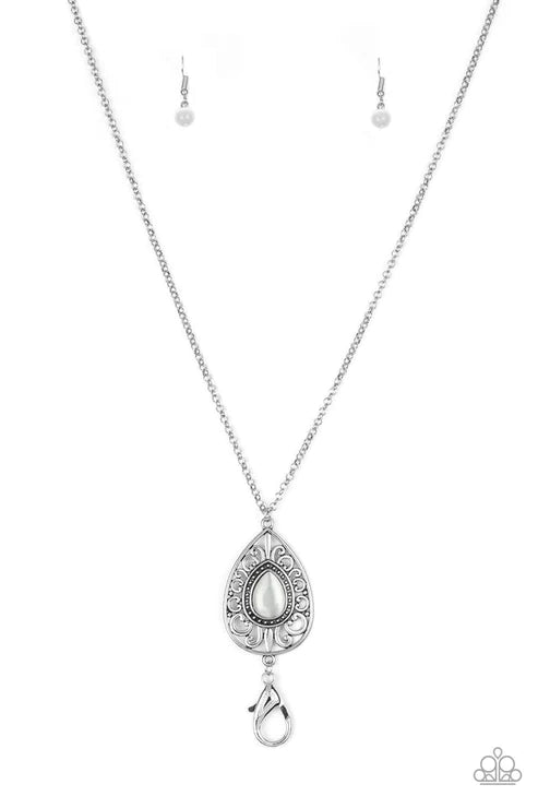Modern Majesty White Lanyard Necklace - Jewelry by Bretta