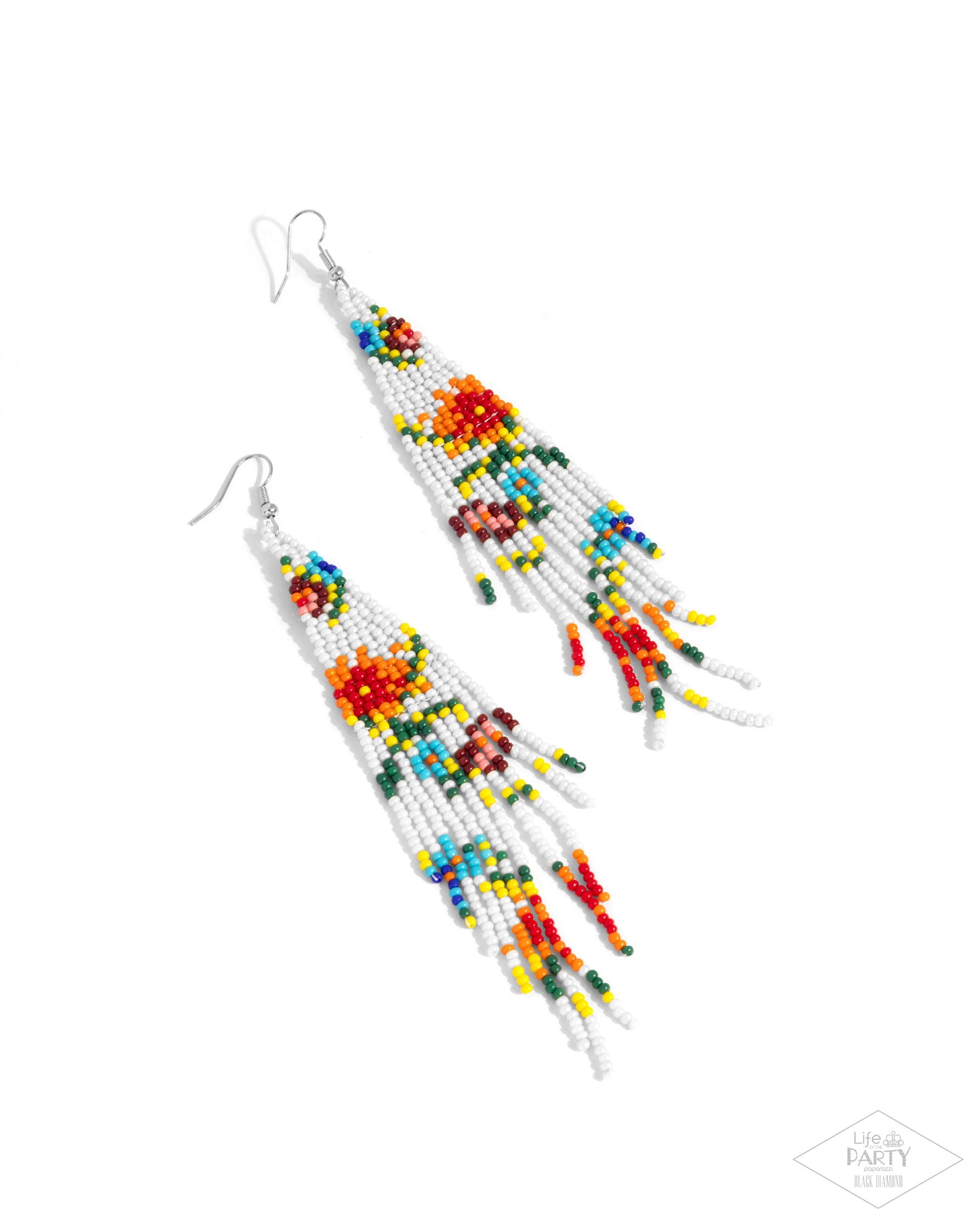 Beaded Gardens White Earrings - Jewelry by Bretta