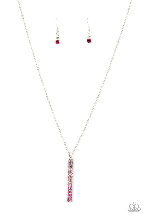 Necklace with red gemstones on a white background
