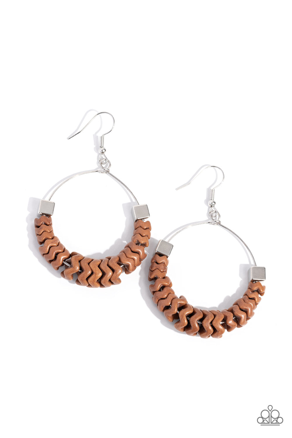 Capriciously Crimped Brown Earrings - Jewelry by Bretta