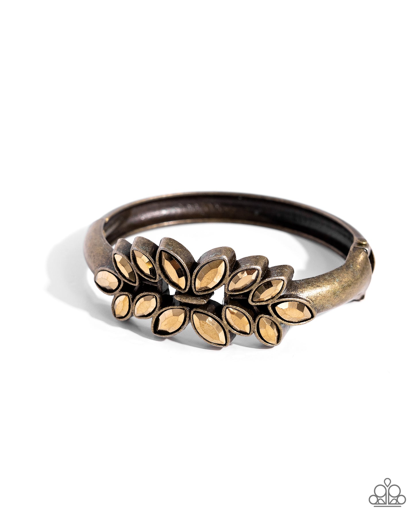 Glamorously Garnished Brass Bracelet - Jewelry by Bretta