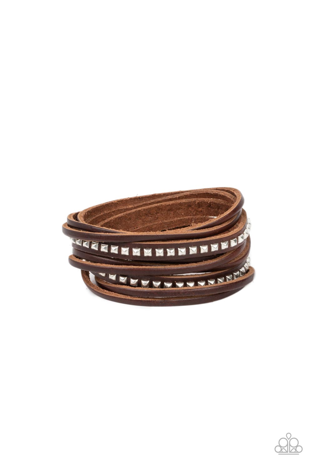 Studded Sensation Brown Urban Bracelet - Jewelry by Bretta
