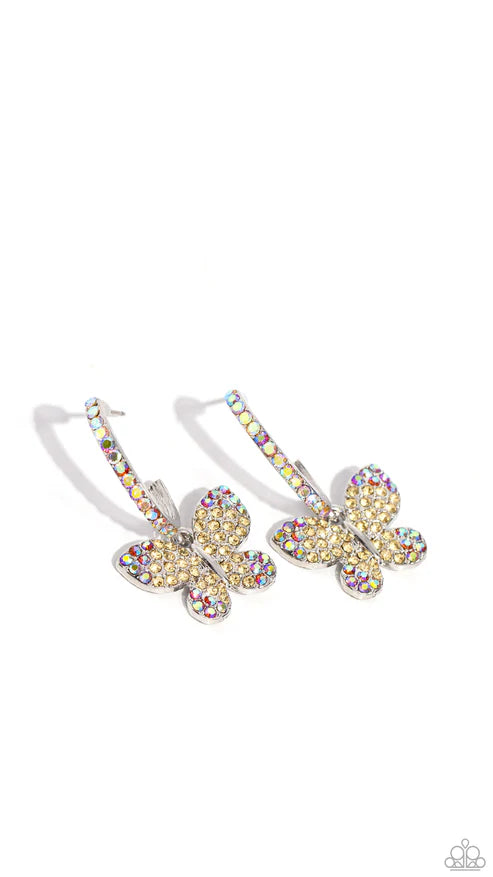 Whimsical Waltz Yellow Earrings