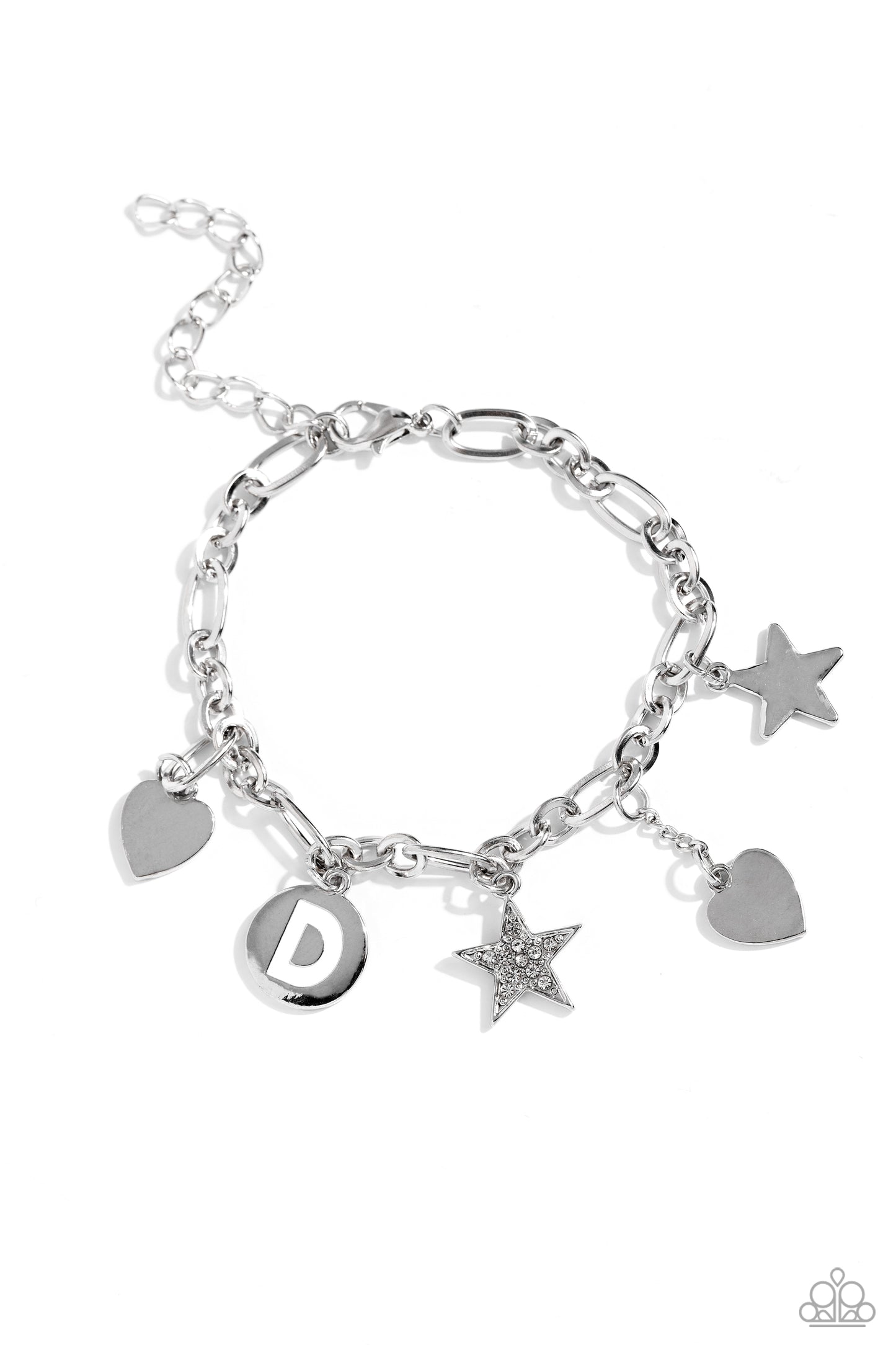 Legacy Letters - White - D Bracelet - Jewelry by Bretta