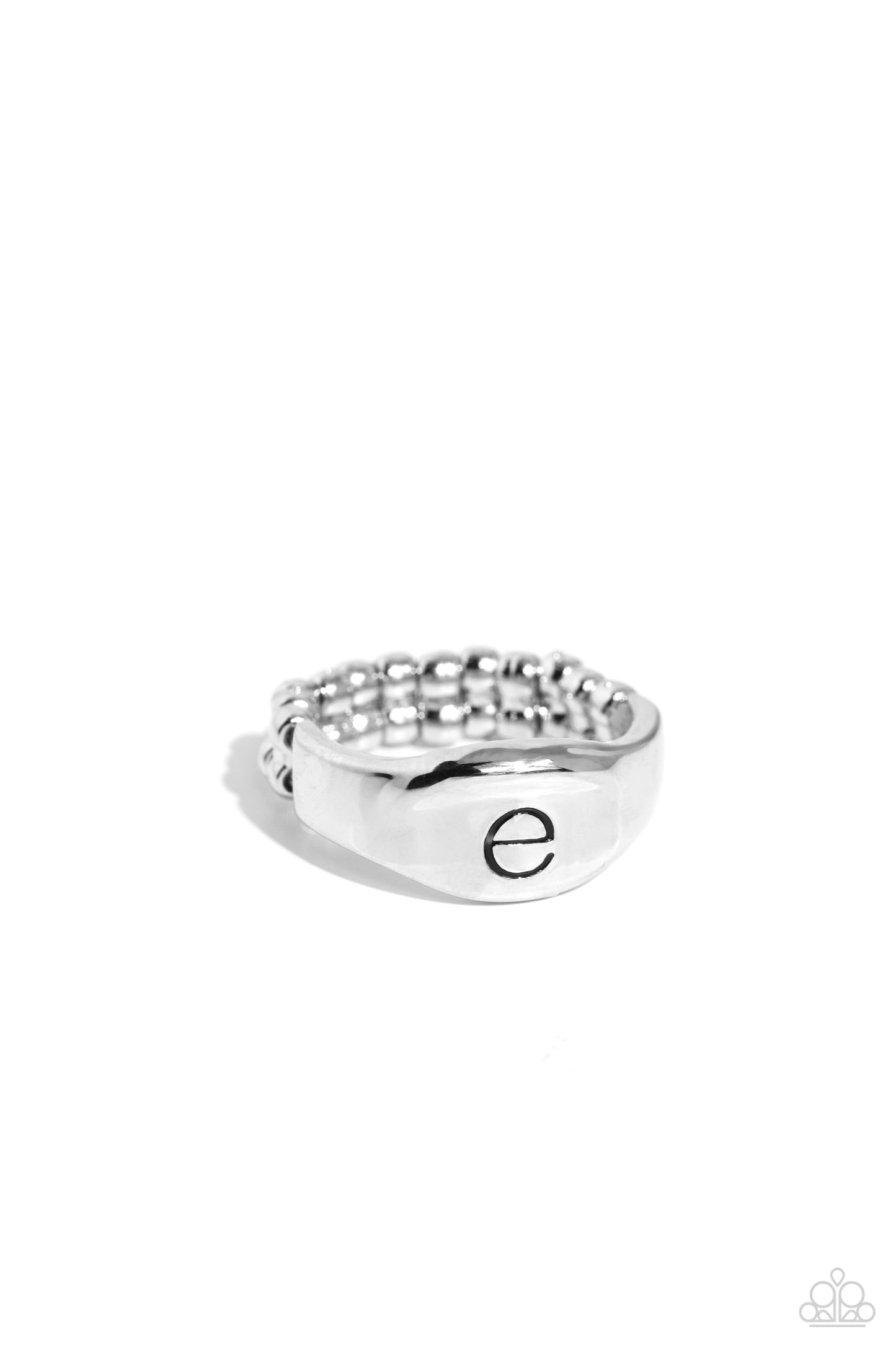 Monogram Memento Silver - E Ring - Jewelry by Bretta