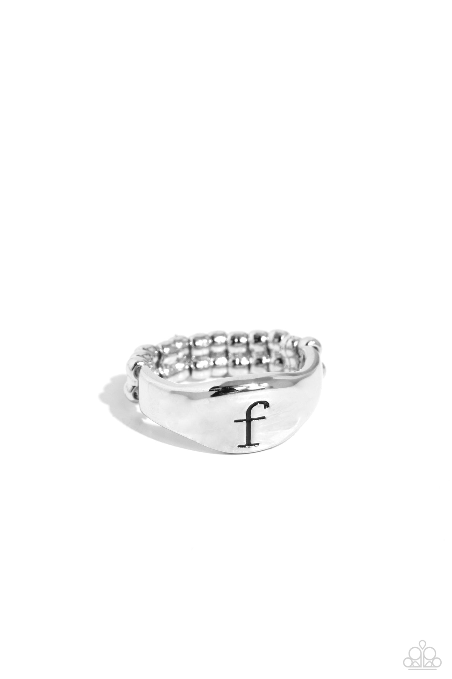 Monogram Memento Silver - F Ring - Jewelry by Bretta