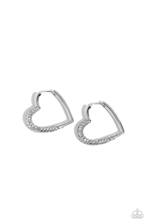 Be Mine,Valentine? White Earrings