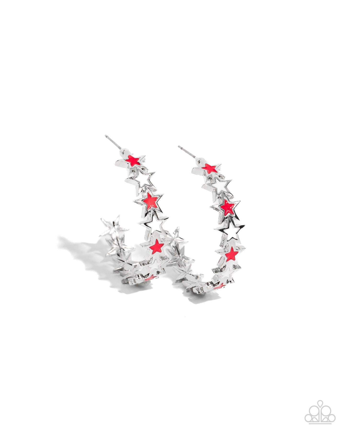 Star Spangled Statement Red Star Hoop Earrings - Jewelry by Bretta