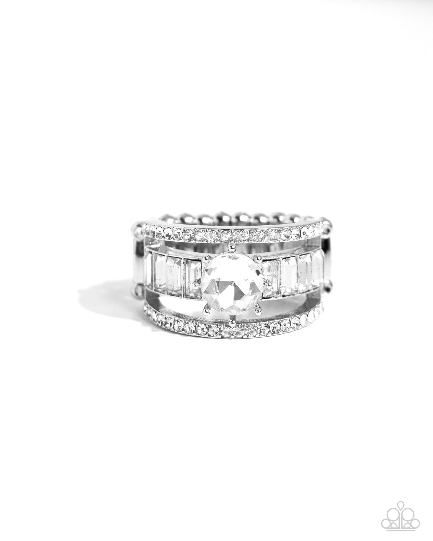 Dramatic Decadence White Ring - Jewelry by Bretta