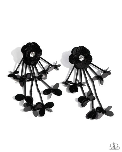 Floral Future Black Post Earrings - Jewelry by Bretta