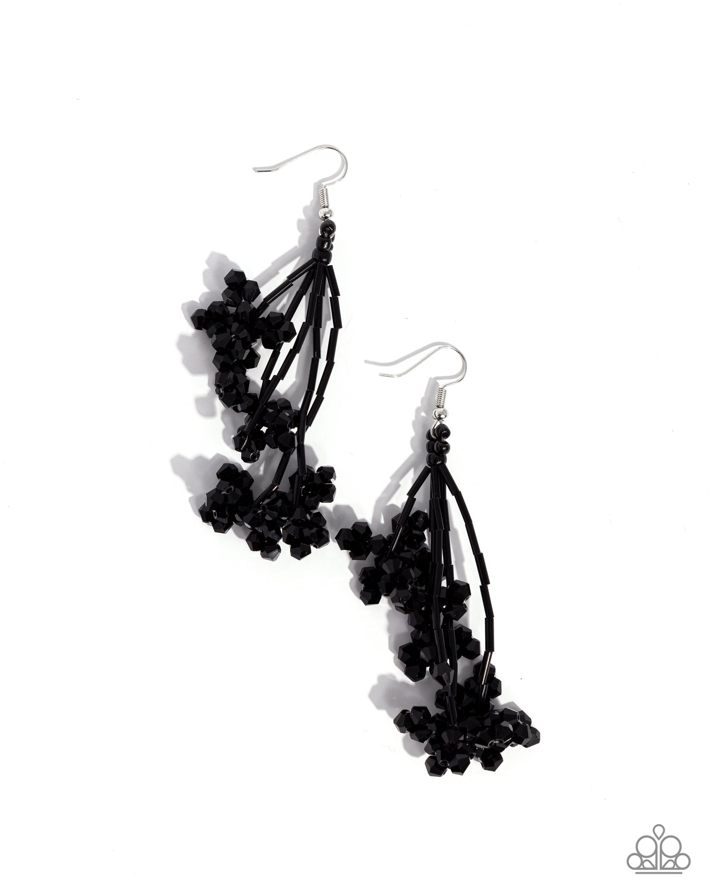 Petaled Precipitation Black Earrings - Jewelry by Bretta