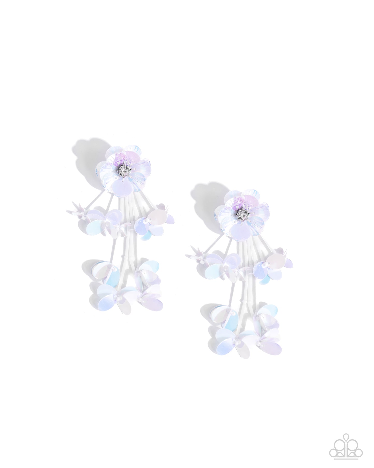 Floral Future White Earrings - Jewelry by Bretta