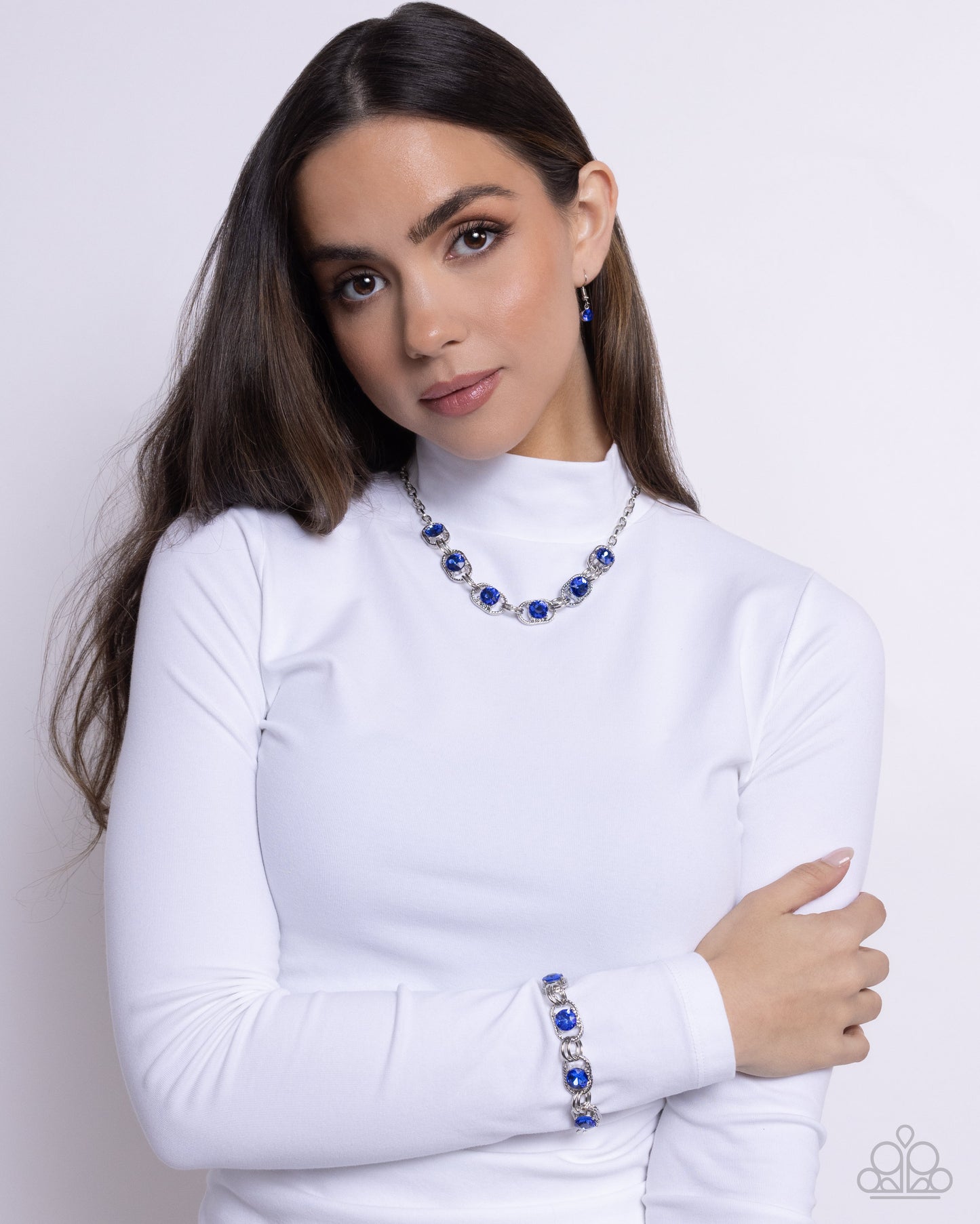 Serrated Sensation Blue Necklace and Bracelet Set - Jewelry by Bretta