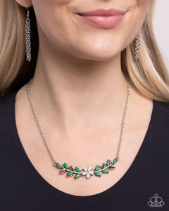 Leafy Layover White Necklace - Jewelry by Bretta