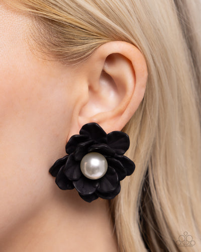 Blooming Backdrop Black Earrings - Jewelry by Bretta