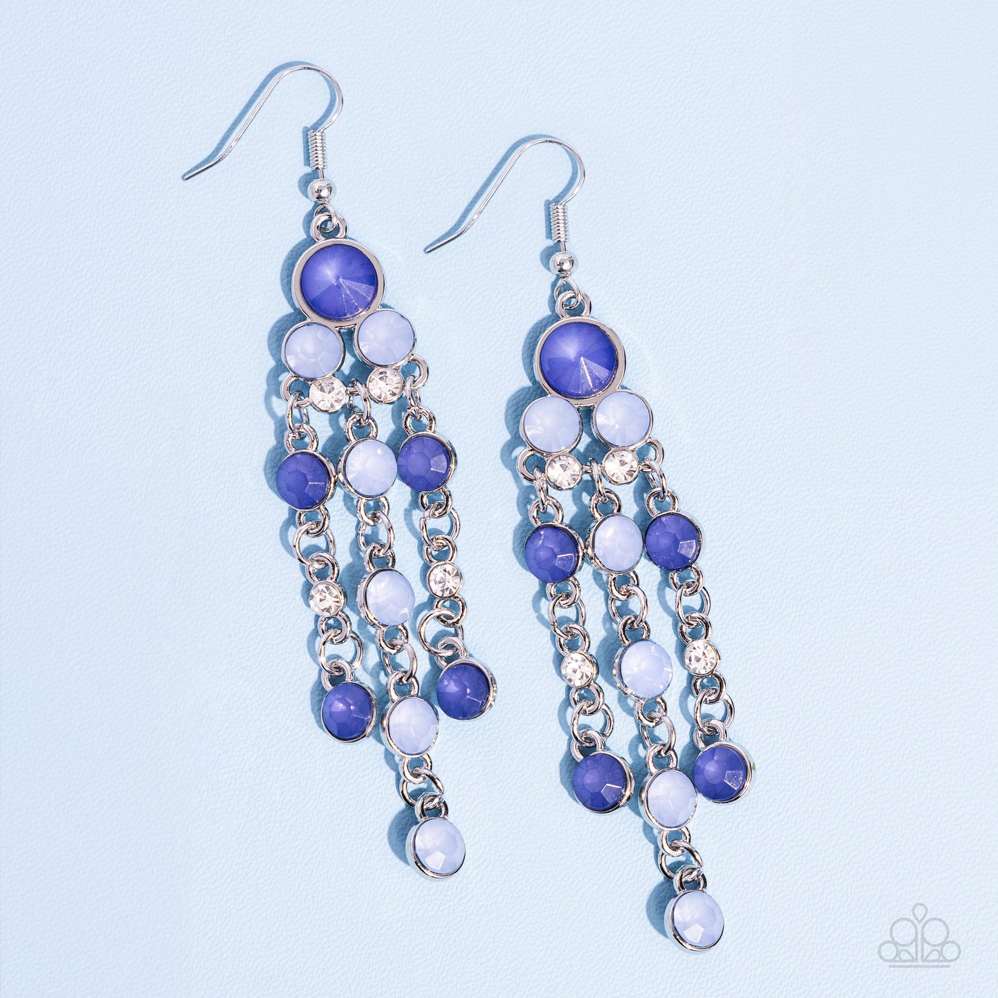 Cascading Clarity Blue Earrings - Jewelry by Bretta
