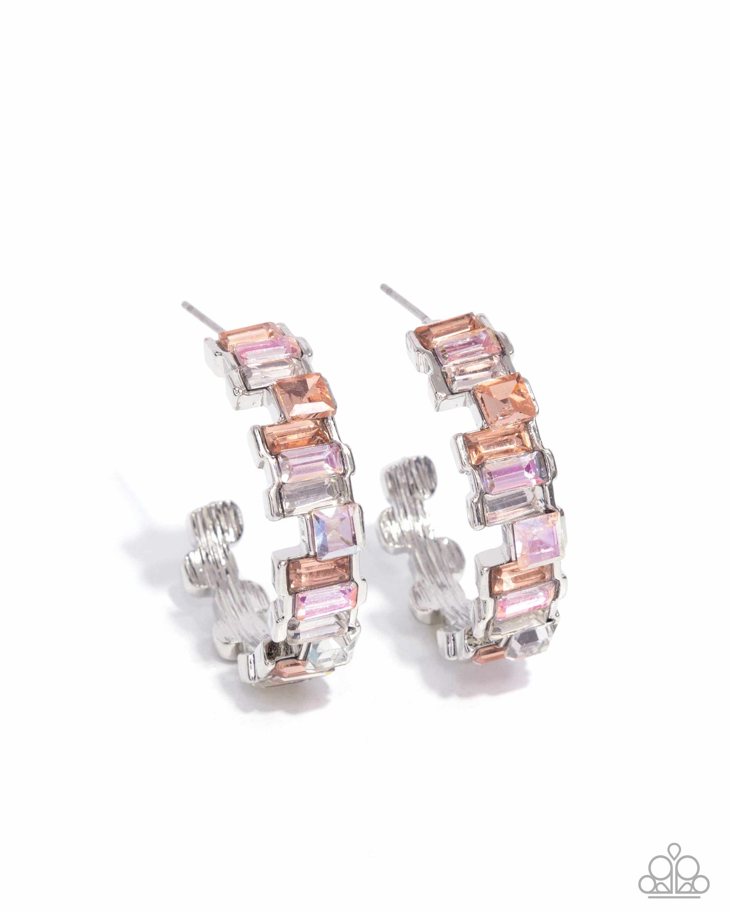 Fashionably Framed Orange Hoop Earrinhs - Jewelry by Bretta