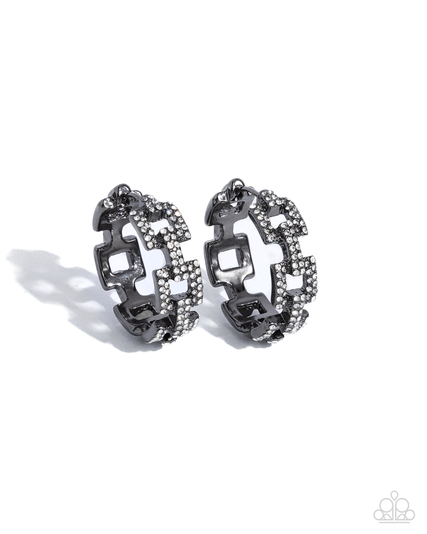 Geometric Glimpse Black Hoop Earrings - Jewelry by Bretta