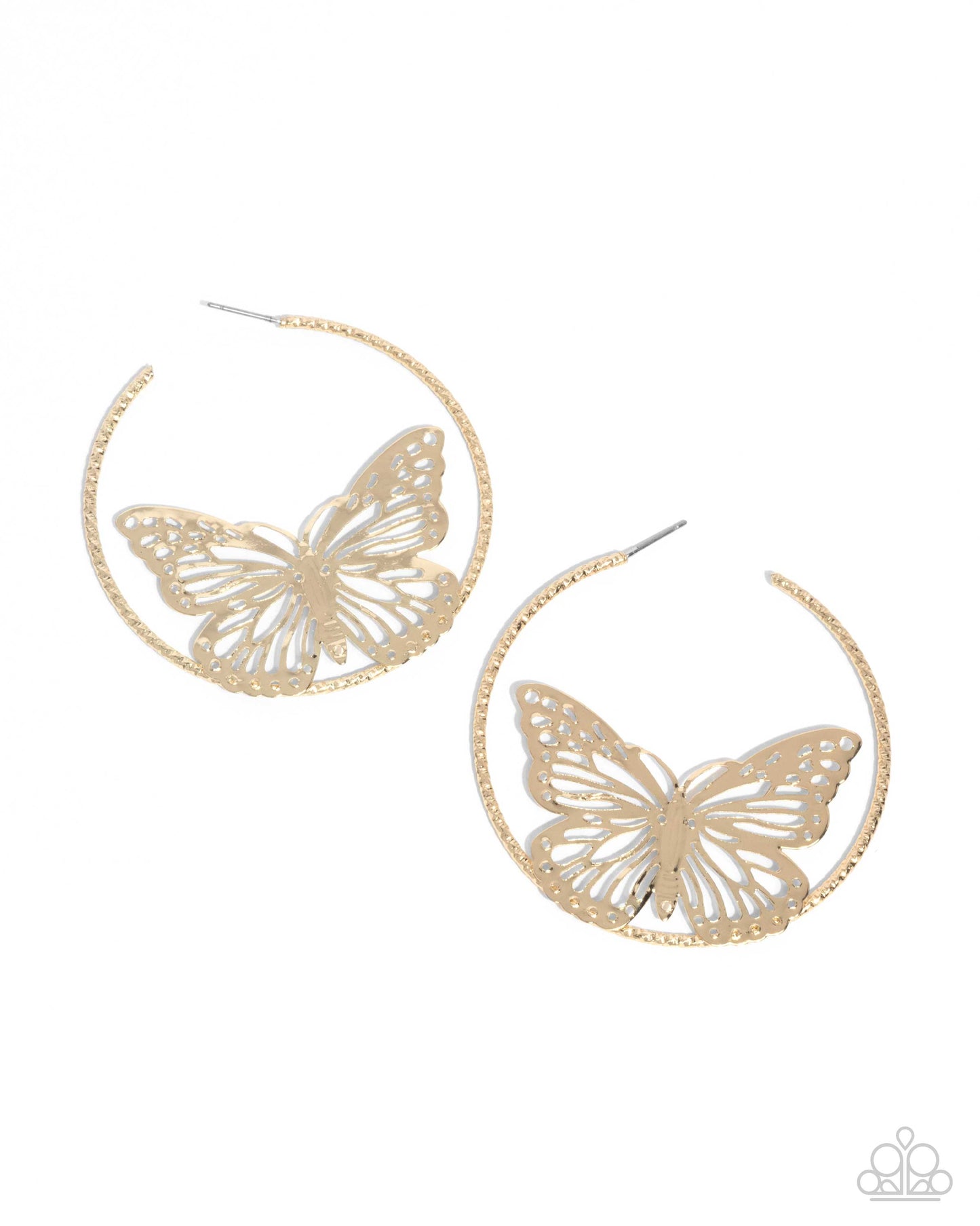 Aerial Alias Gold Butterfly Hoop Earrings - Jewelry by Bretta