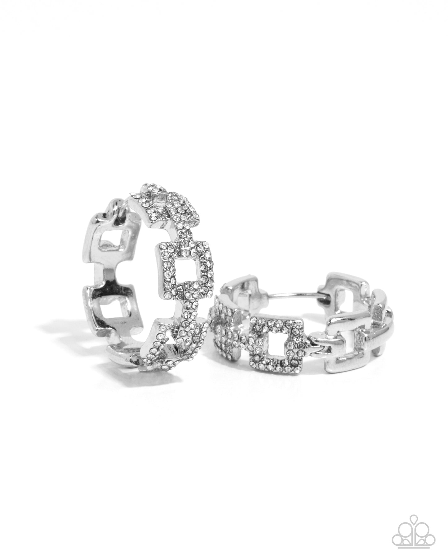 Geometric Glimpse White Hoop Earrings - Jewelry by Bretta