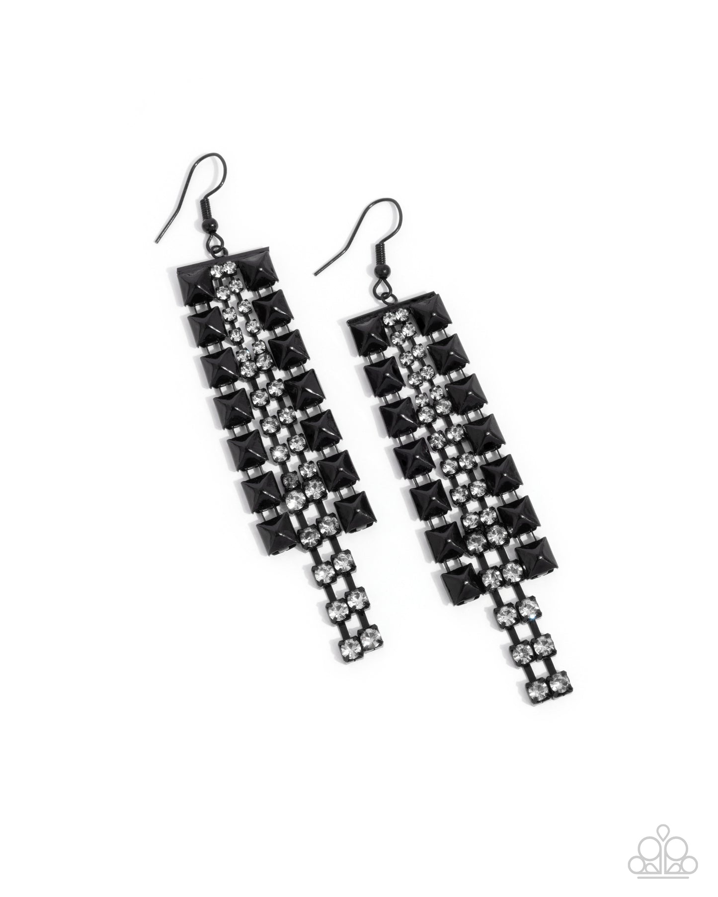 Forceful Fringe Black Earrings - Jewelry by Bretta