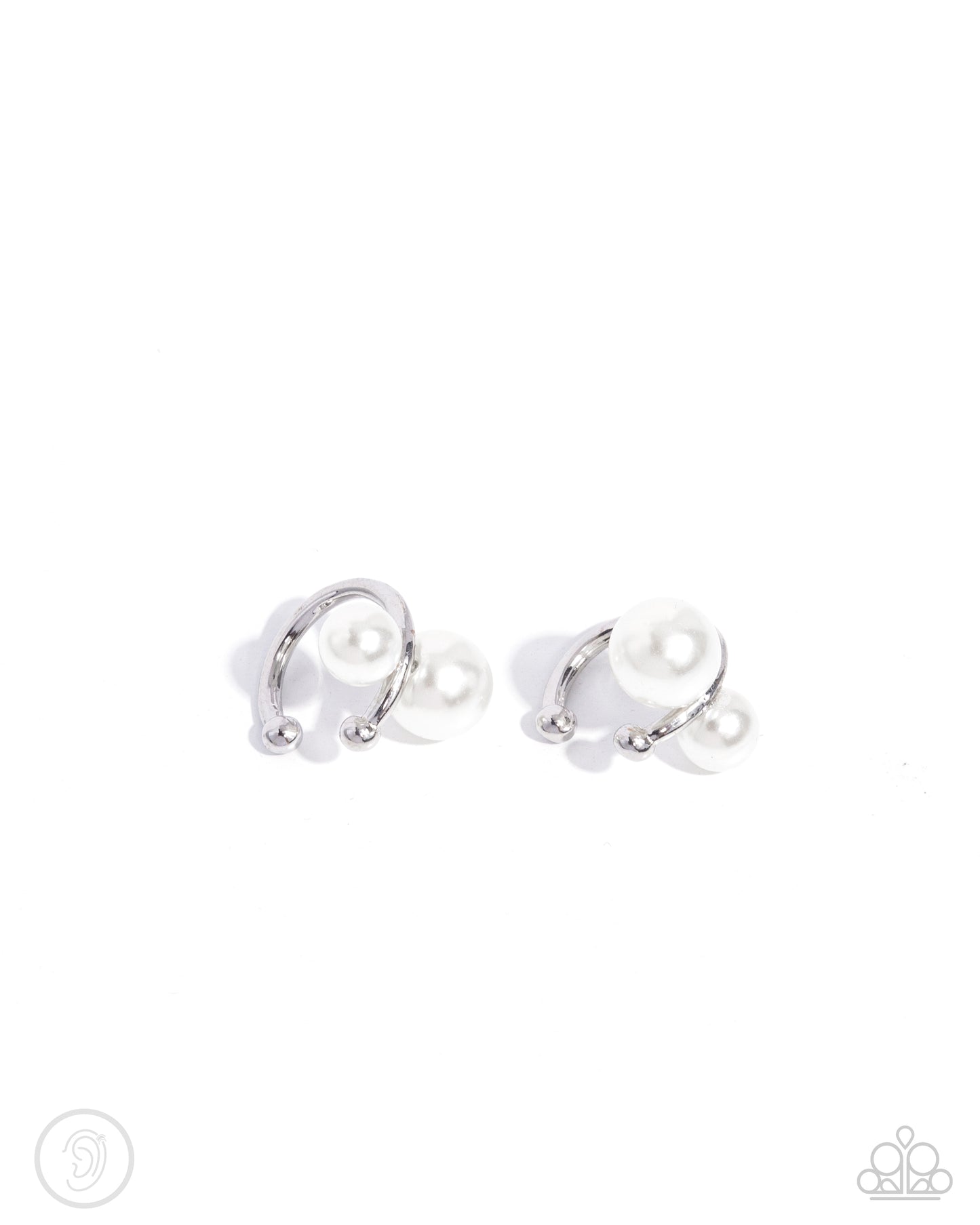 Elegant Emblem White Pearl Ear Cuff - Jewelry by Bretta
