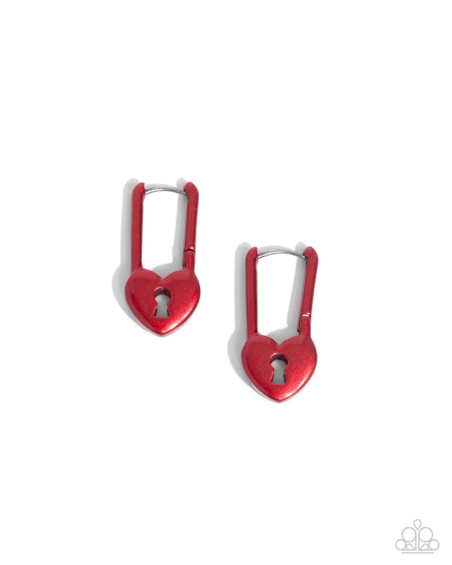 Pampered Padlock Red Heart Earrings - Jewelry by Bretta