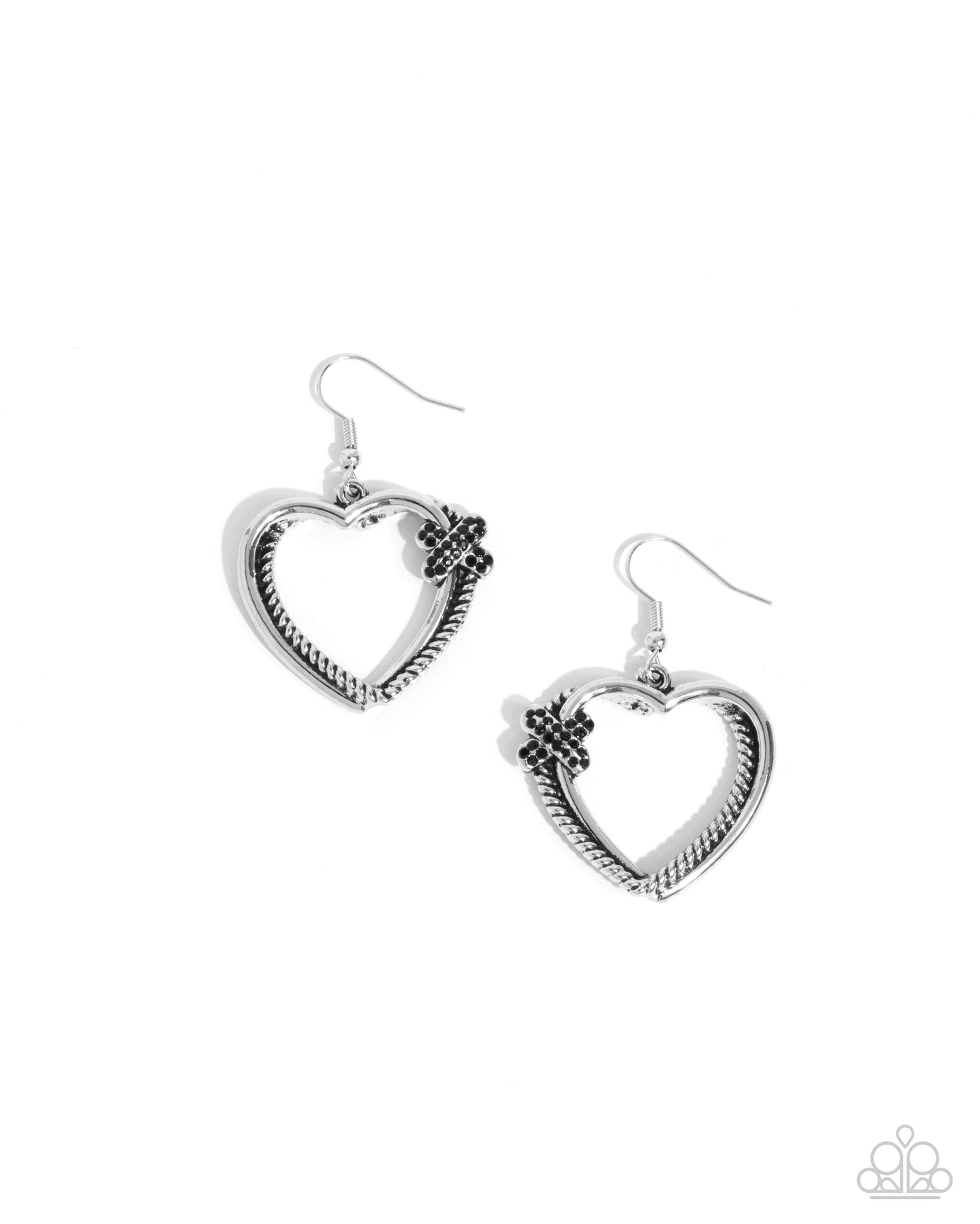 Crisscross Courtship Black Heart Earrings - Jewelry by Bretta