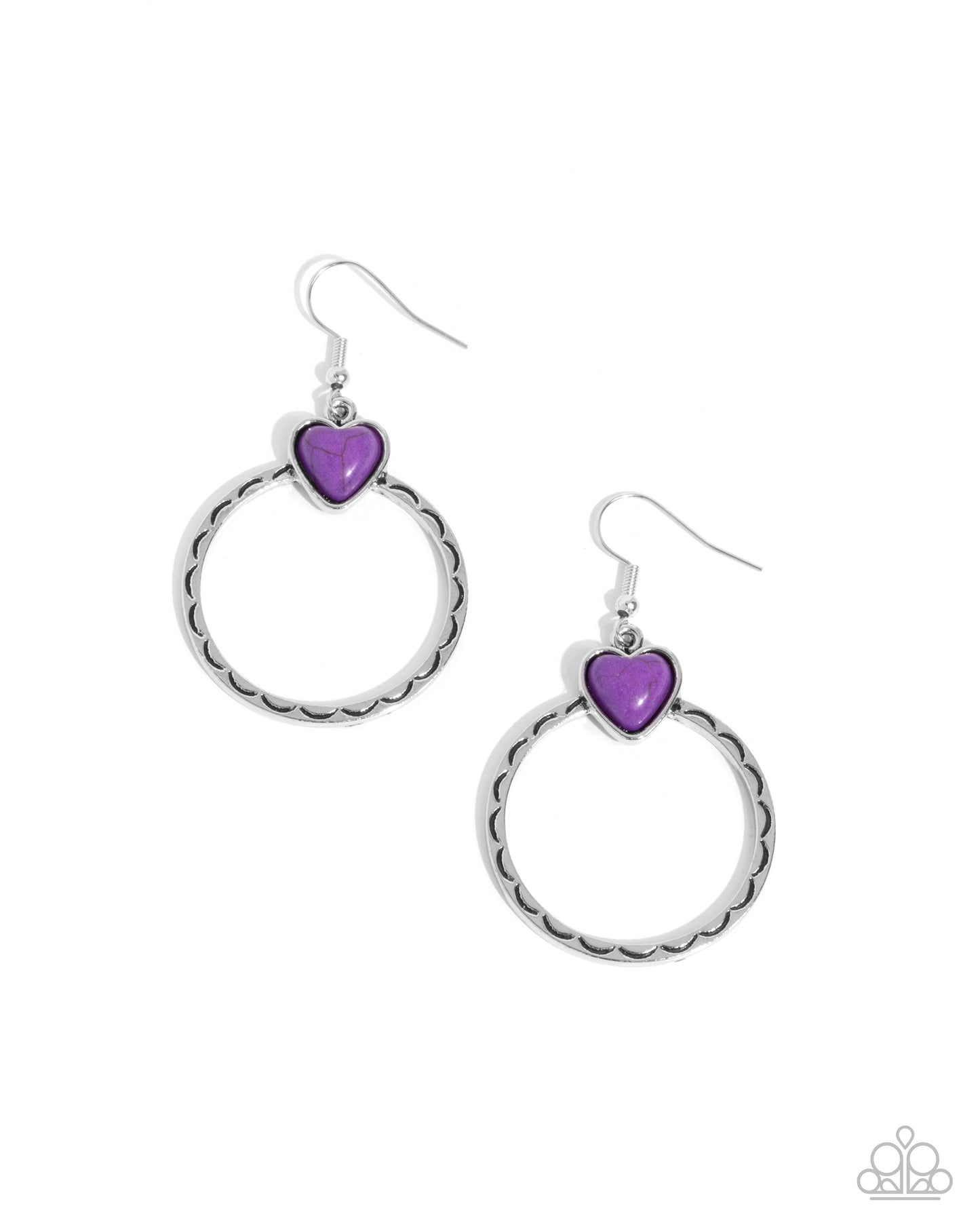 Heart Holiday Purple Heart Hoop Earrings - Jewelry by Bretta