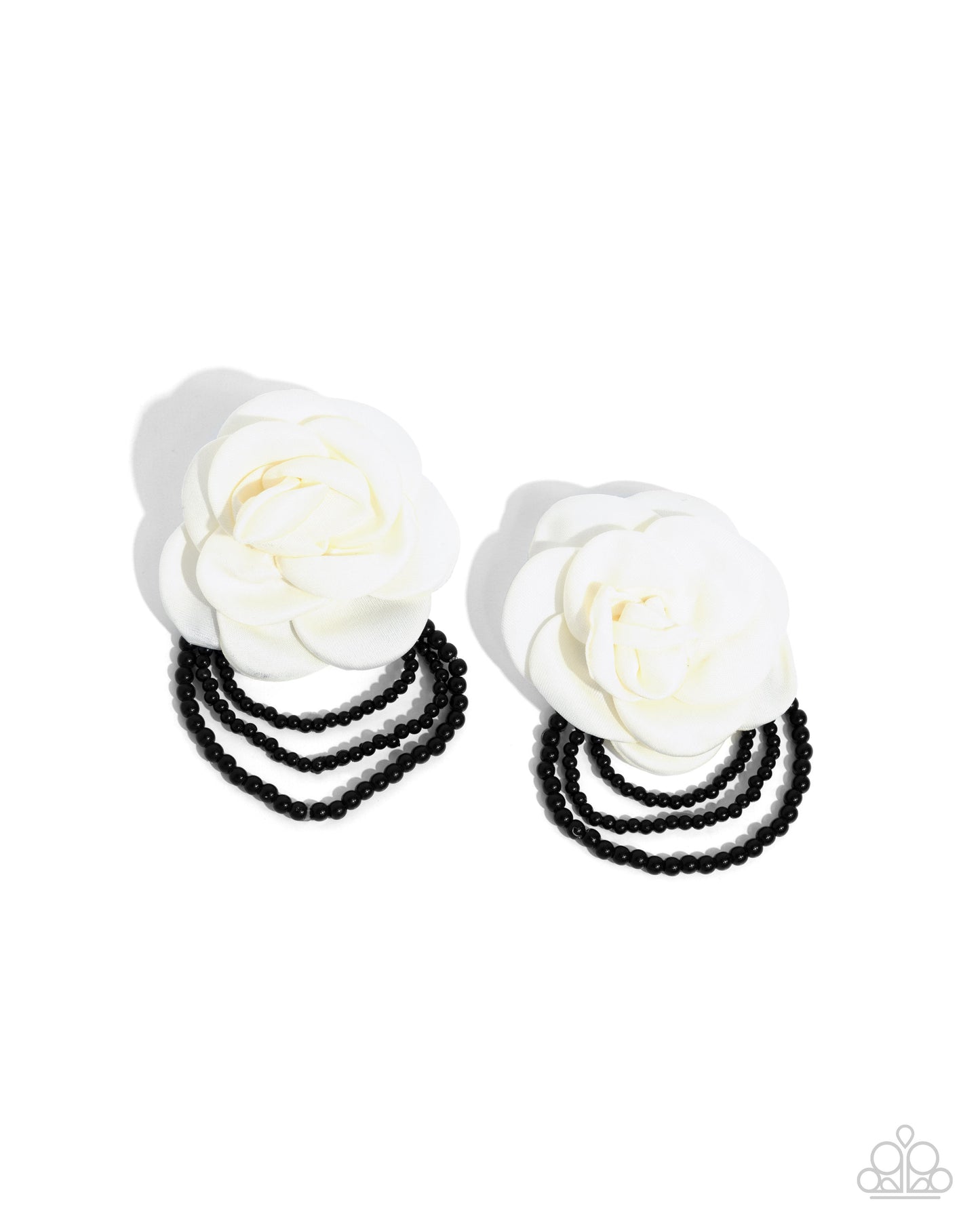 Dramatic Dame White Earrings - Jewelry by Bretta