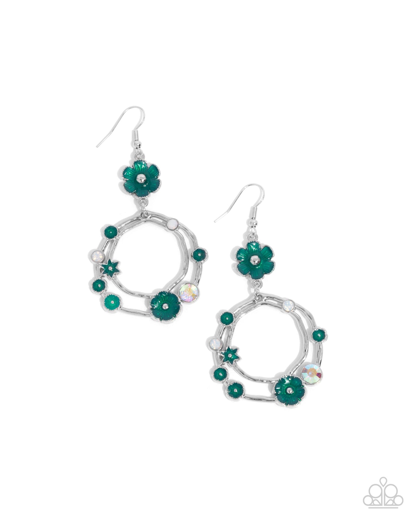 Wreathed Waikiki Green Flower Earrings - Jewelry by Bretta