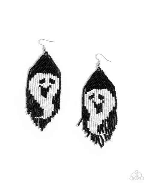 Spooky Strands Black Earrings - Jewelry by Bretta
