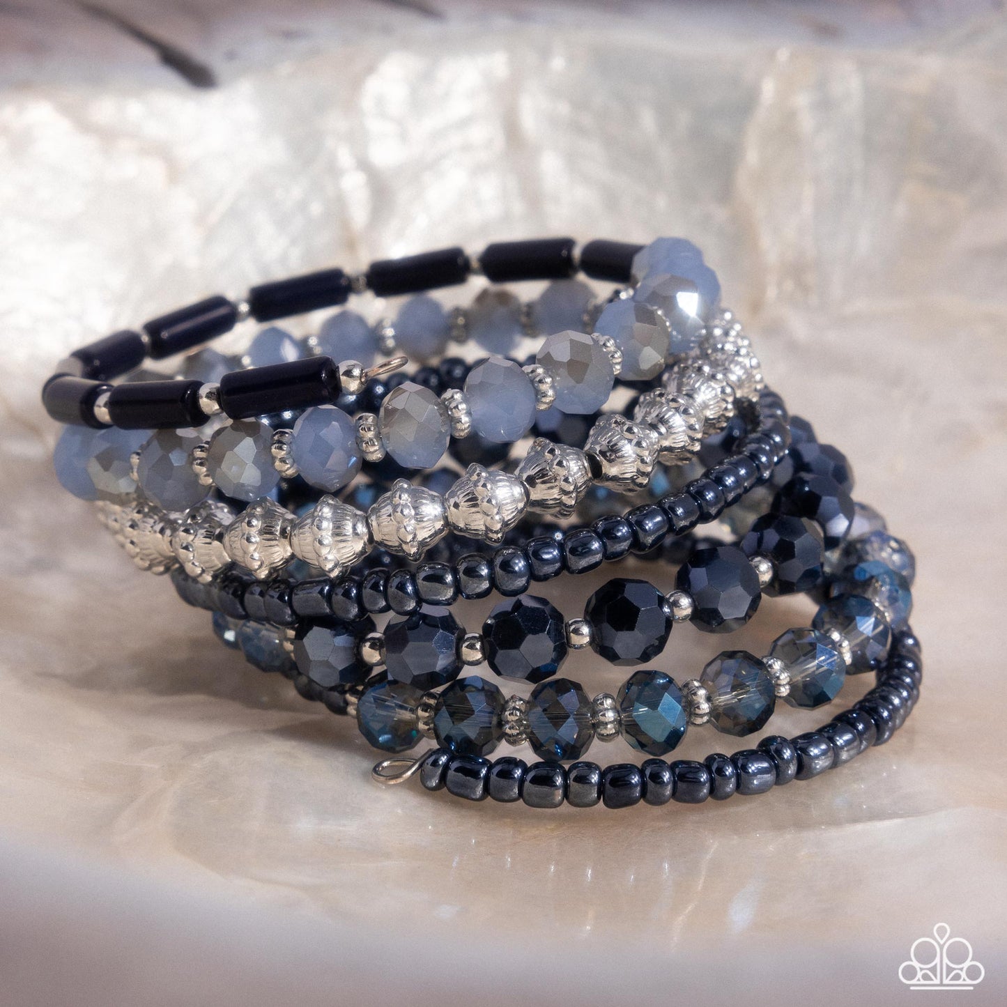 Stacked Surprise Blue Coil - Jewelry by Bretta