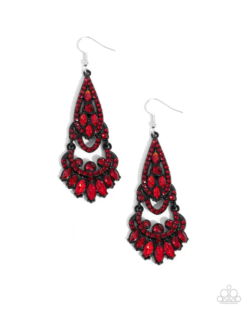 Opera Stage Red Earrings - Jewelry by Bretta