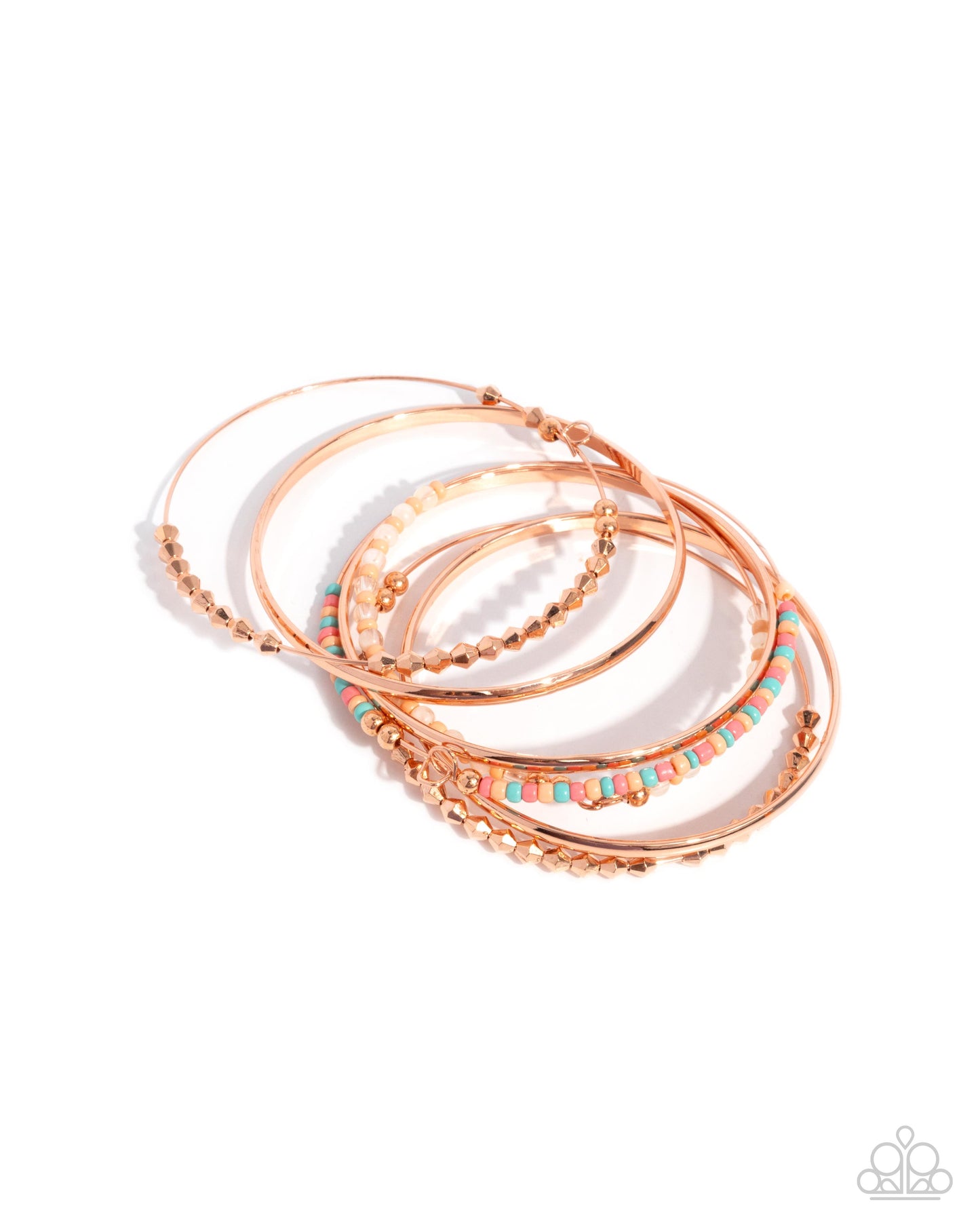 Seed Bead Shimmer Copper Bangle Bracelets - Jewelry by Bretta