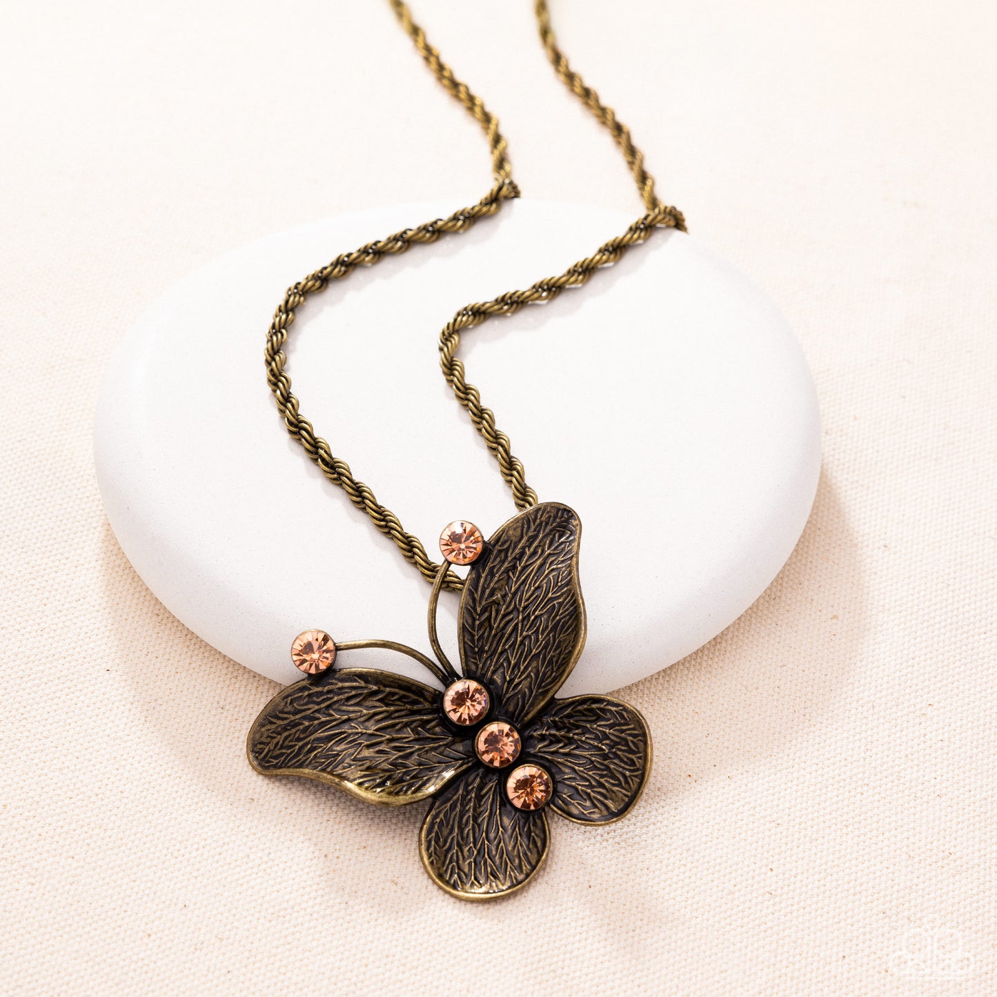 Flight Test Brass Butterfly Necklace - Jewelry by Bretta