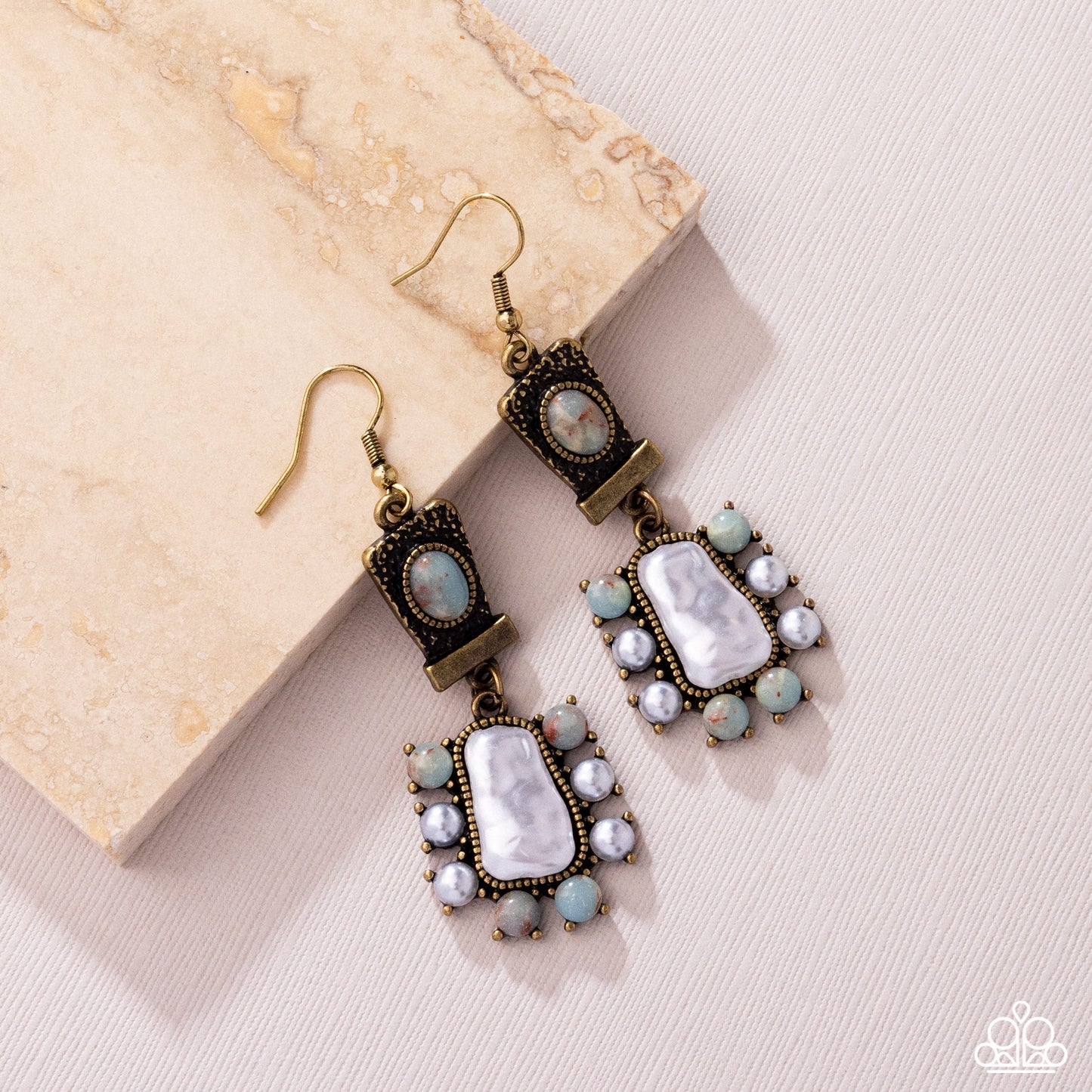 Synthetic Serenity Brass Earrings - Jewelry by Bretta