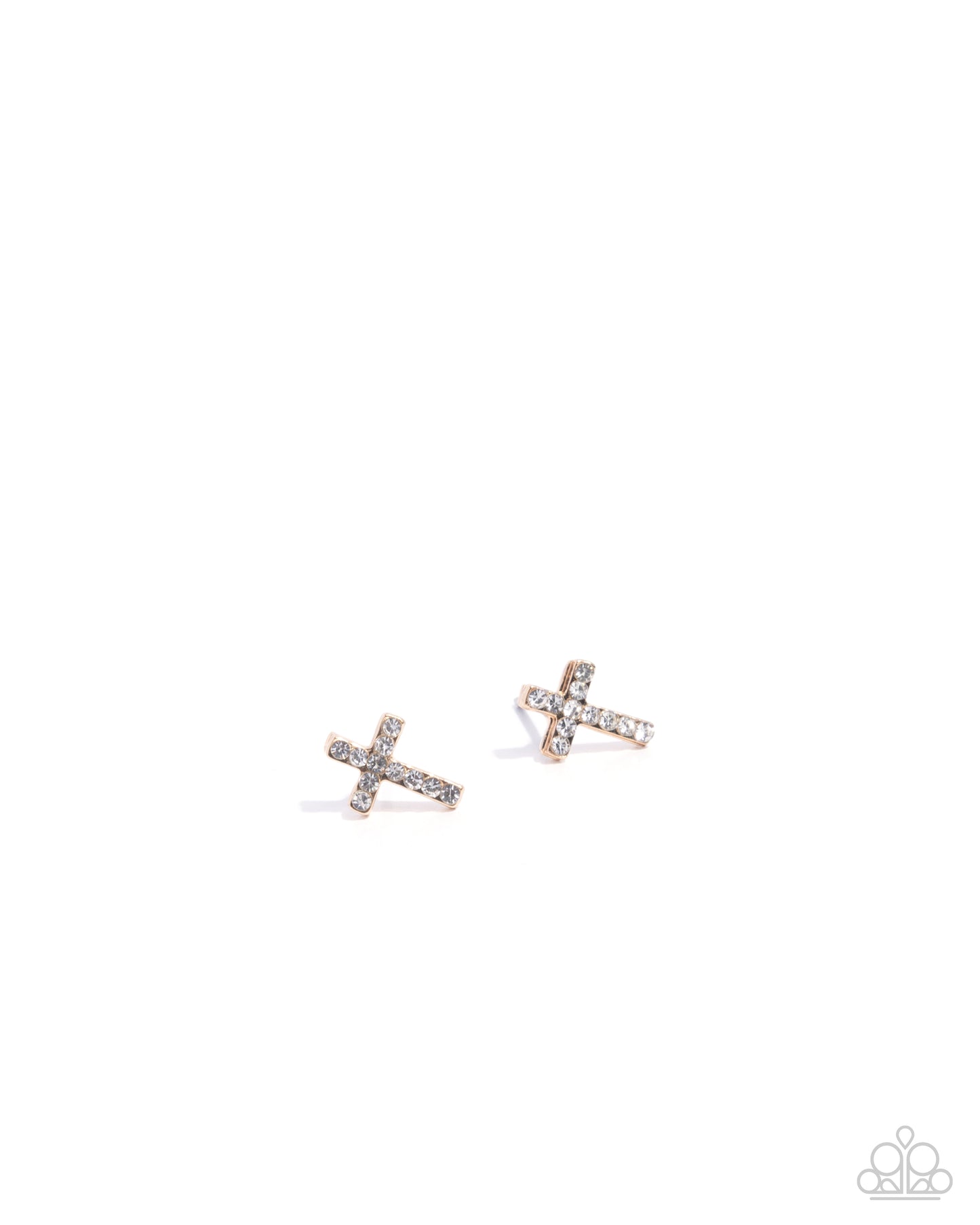 Sacred Shimmer Gold Cross Post Earrings - Jewelry by Bretta