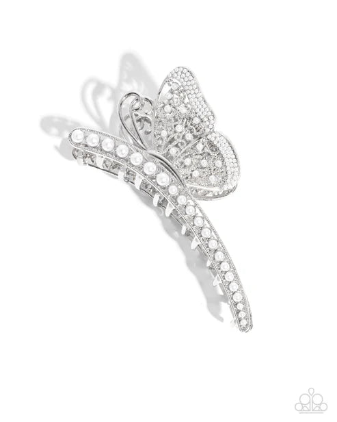 Pastoral Pearls White Hair Clip - Jewelry by Bretta