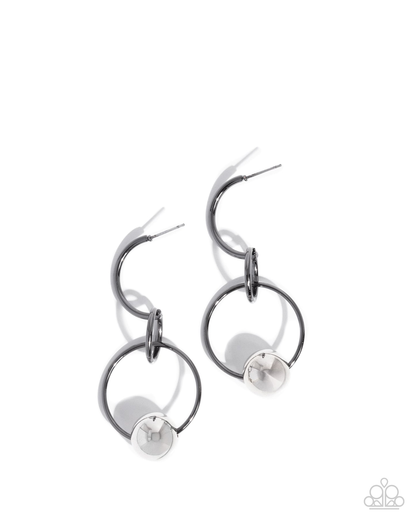 Rebellious Round Black Earrings - Jewelry by Bretta