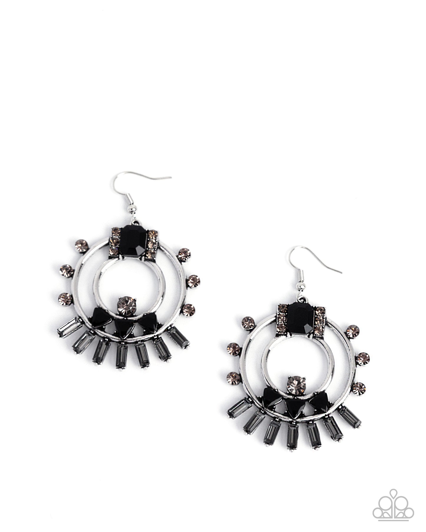 Concentric Conversation Black Earrings - Jewelry by Bretta