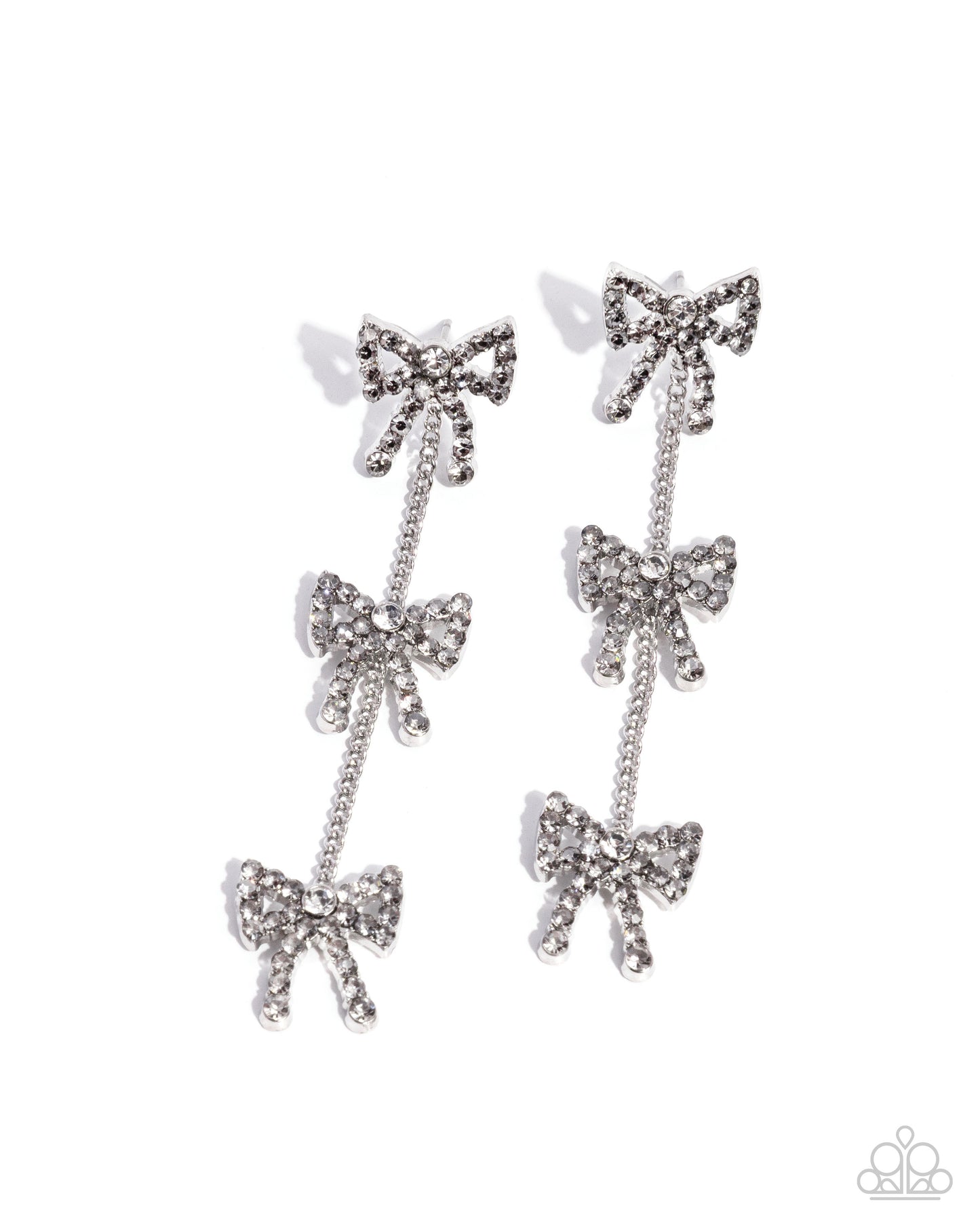 Silver bow earrings