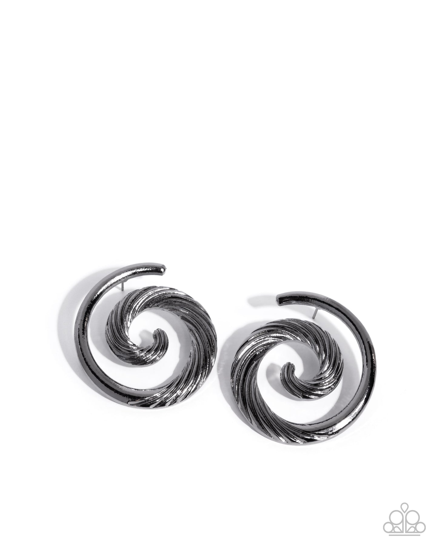Spiral Silhouette Black Earrings - Jewelry by Bretta