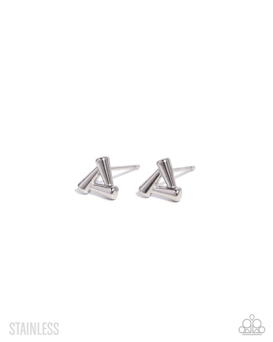 Triad Timeline Silver Earrings