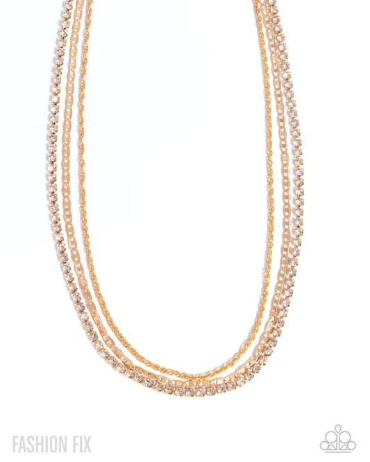 Matching Moment - Gold Layered Rhinestone Necklace | Jewelry by Bretta