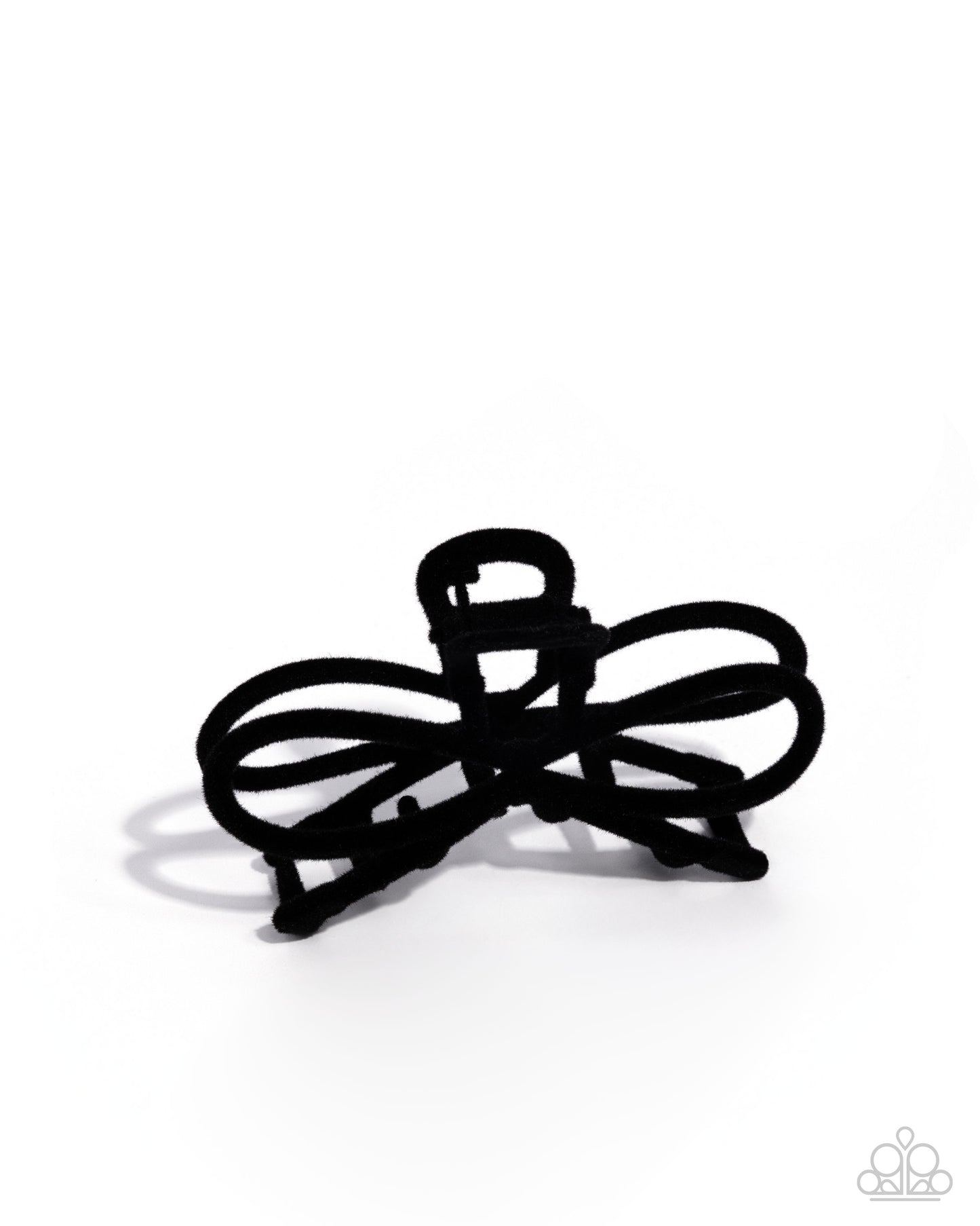 Black hair tie on a white background