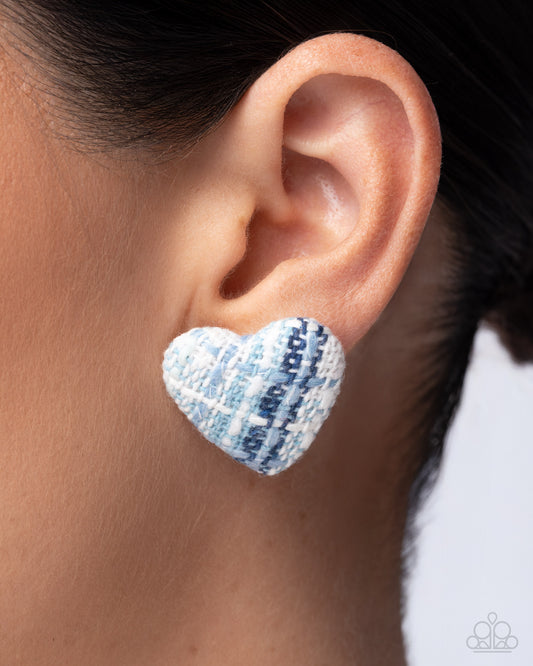 Sweetheart Stitching Blue Earrings - Jewelry by Bretta