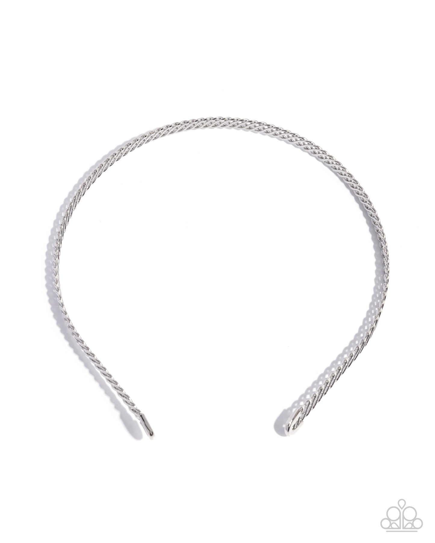 Silver headband on a white background